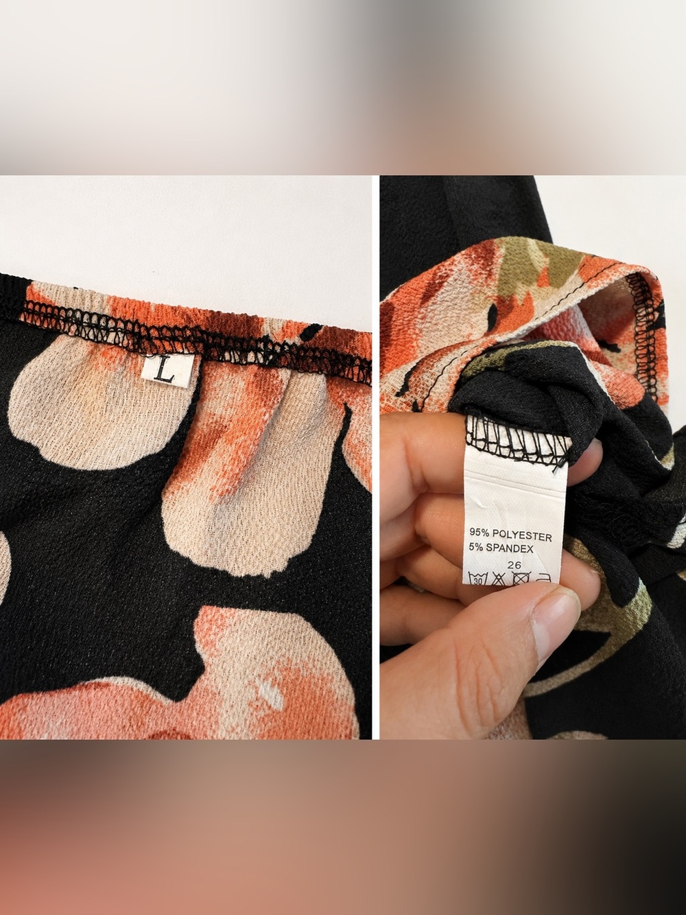 Black Floral Sheer Romper Dress Size L Boho Open Back - Picture 5 of 5